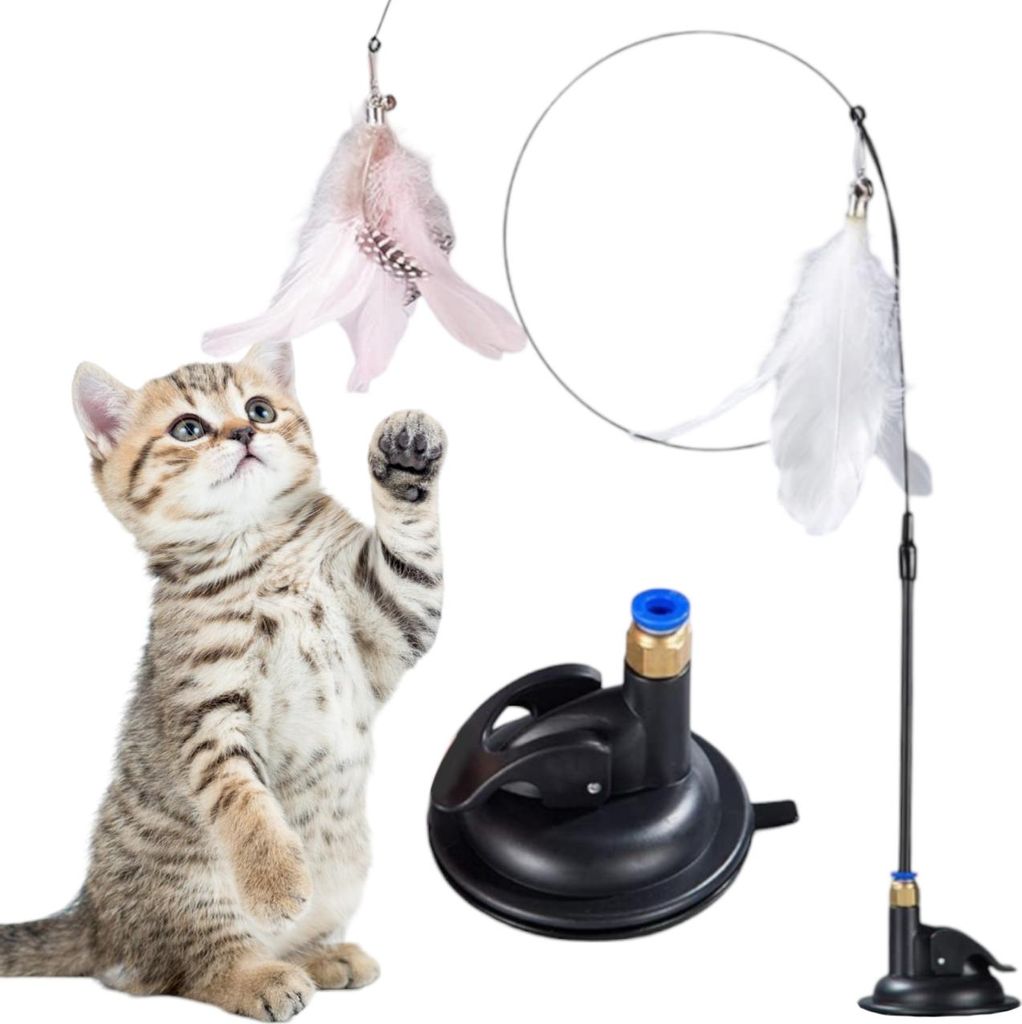 Angelrute mit Saugnapf - Katzenspielzeug