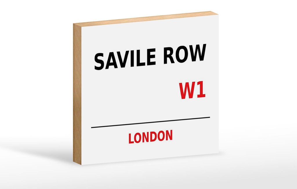 Holzschild London 18x12cm Savile Row W1