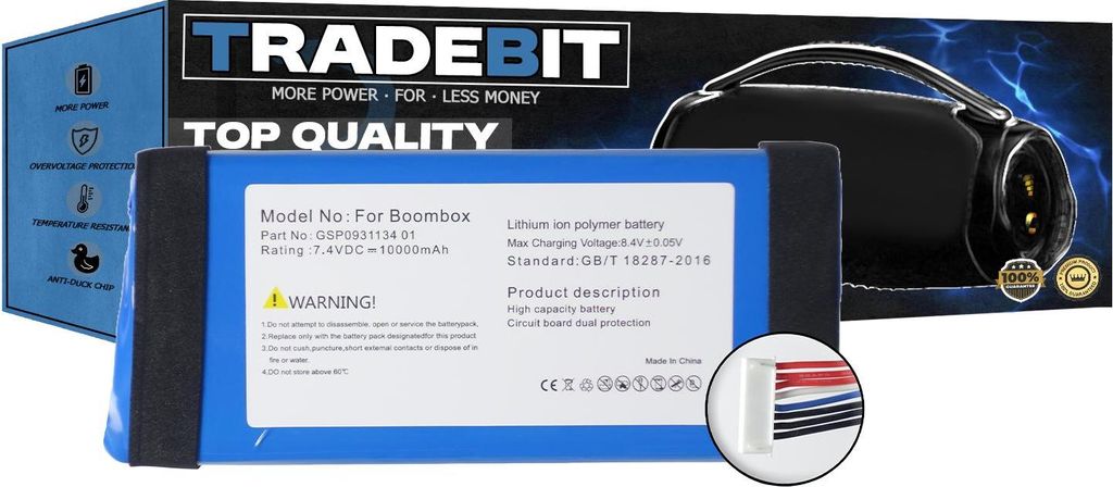 Náhradná batéria Tradebit pre reproduktor JBL BOOMBOX 1, 10 Obrázok produktu 