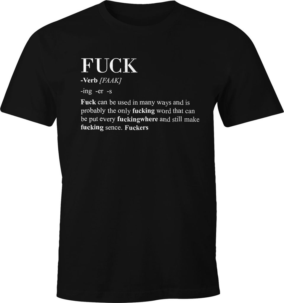 Herren T-Shirt Fuck Dictionary Wörterbuch Fun-Shirt Moonworks XXL