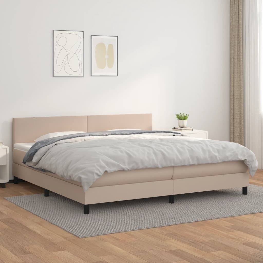 Maison Exclusive - Boxspringbett Matratze Cappuccino-Braun 200x200cm Kunstleder