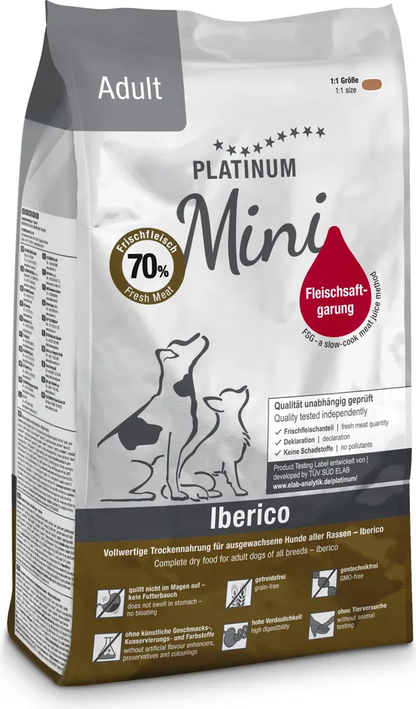 Platin Adult Mini Iberico 900 g : Fini les Digestions Difficiles pour Chien