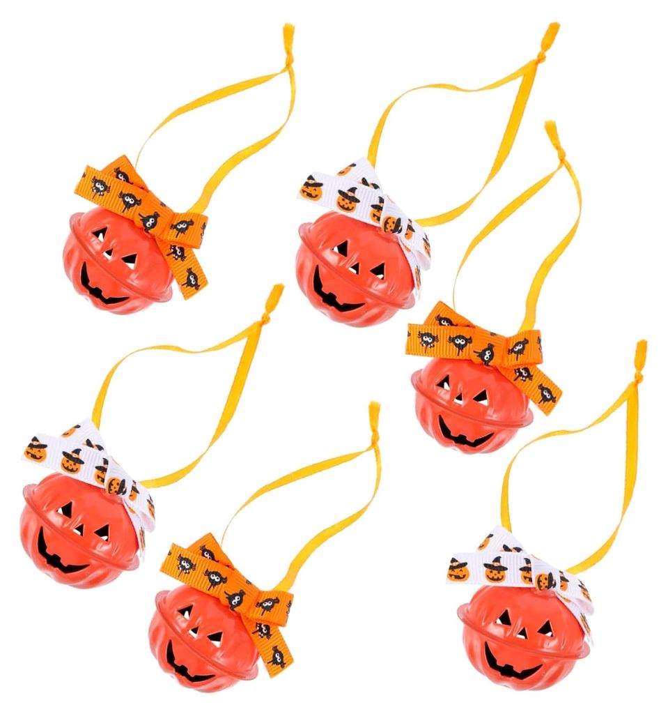 Kürbisglocken Anhänger für Halloween, 12 Stück