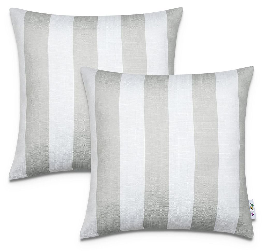 2er Set Kissenbezug 45x45 Dekokissen Kissenhülle Streifen Produktbild 
