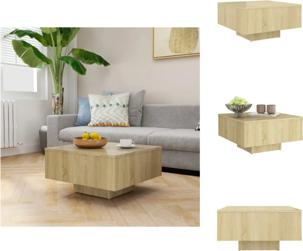 vidaXL Tavolino in rovere Sonoma 60x60x31,5 cm in legno - Tavolini da caffè