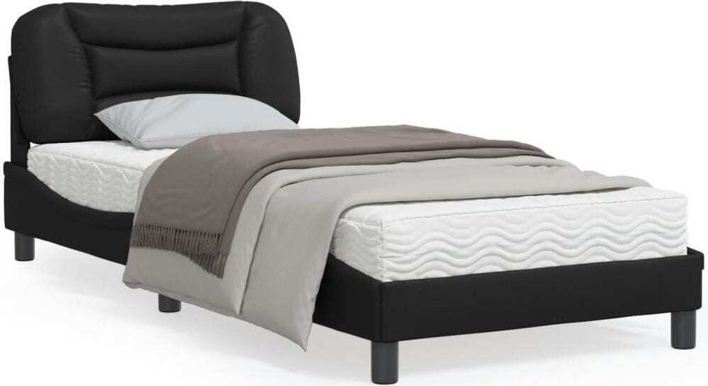 Maison Exclusive - Bettgestell ohne Matratze "Hvar" Schwarz 90x200 cm Kunstleder