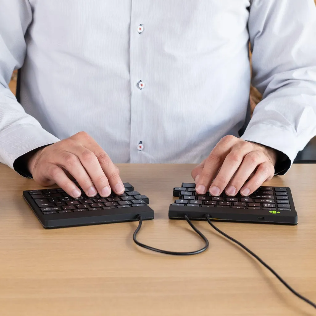 Clavier R-Go Break scindé noir à indicateur de pause intelligent USB - 10