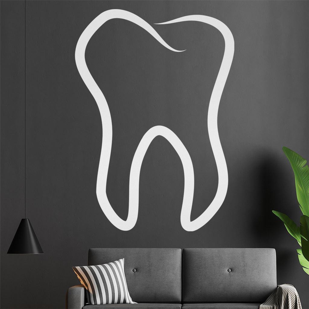 Zahn Wandtattoo in 6 Größen - Wandaufkleber Wall Sticker - Dekoration, Küche, Wohnzimmer, Schlafzimmer, Badezimmer