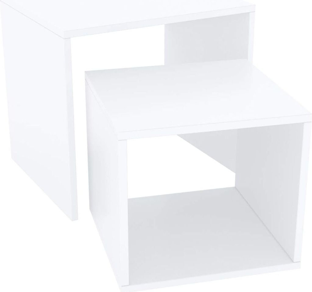 Casa Dolce Couchtisch BERNIAN, 2er-Set, weiß, 48x30x45 cm, Satztisch