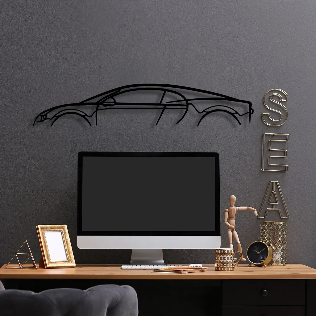 Décoration Murale Métal Bugatti Veyron Noir 100% Métal Design Wallity