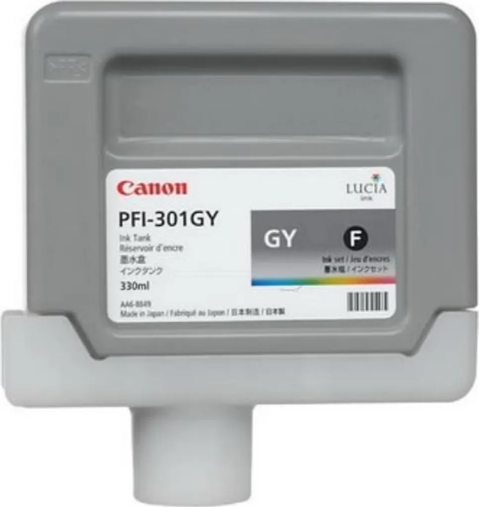 Canon PFI-301 GY 1495B001 Cartouche d'encre Gris d'origine de 330 ml