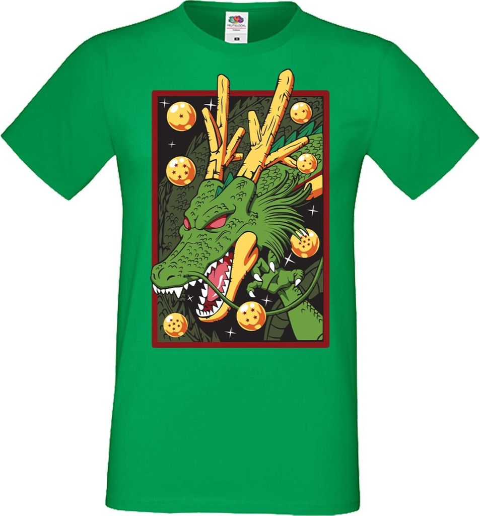 Herren T-Shirt Manga Anime Dragon Anime Manga Ball Z Shenron Shenron Dragon, Man L / Grün