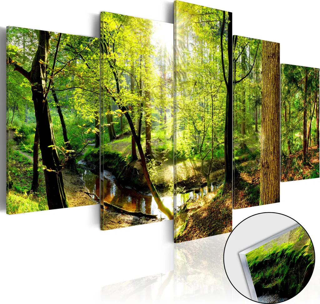 Décoration murale paysage de forêt tableau acrylique effet brillant - 2