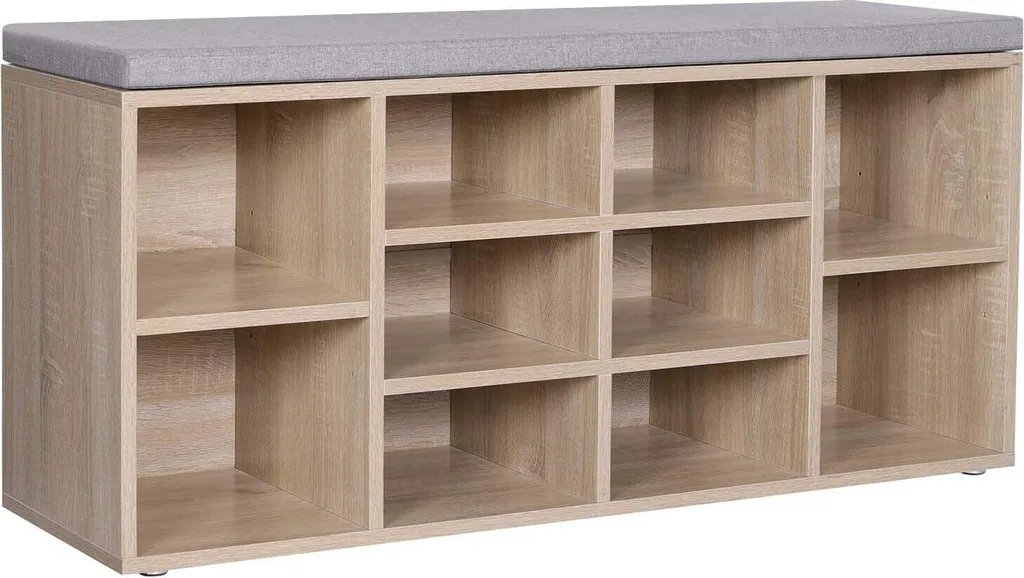 Meuble range-chaussures 10 niches et coffre de rangement pour couloir