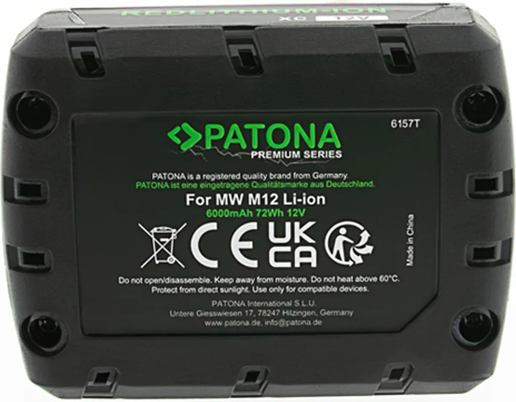Batterie de rechange 12V M12 compatible avec outillage Milwaukee
