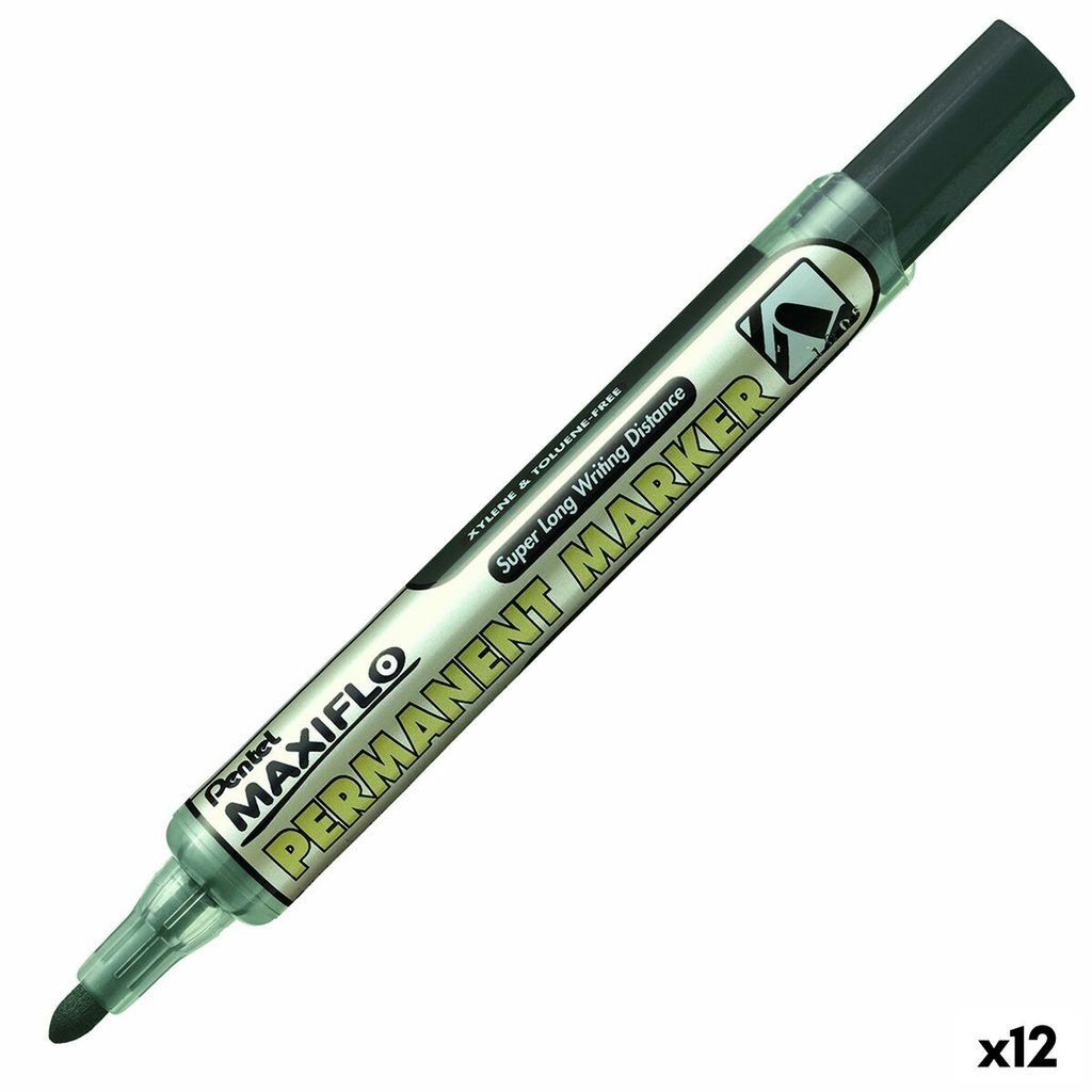 Pentel Maxiflo NLF50 1.5 - 3 mm Black 12 pieces, Schwarz Produktbild 