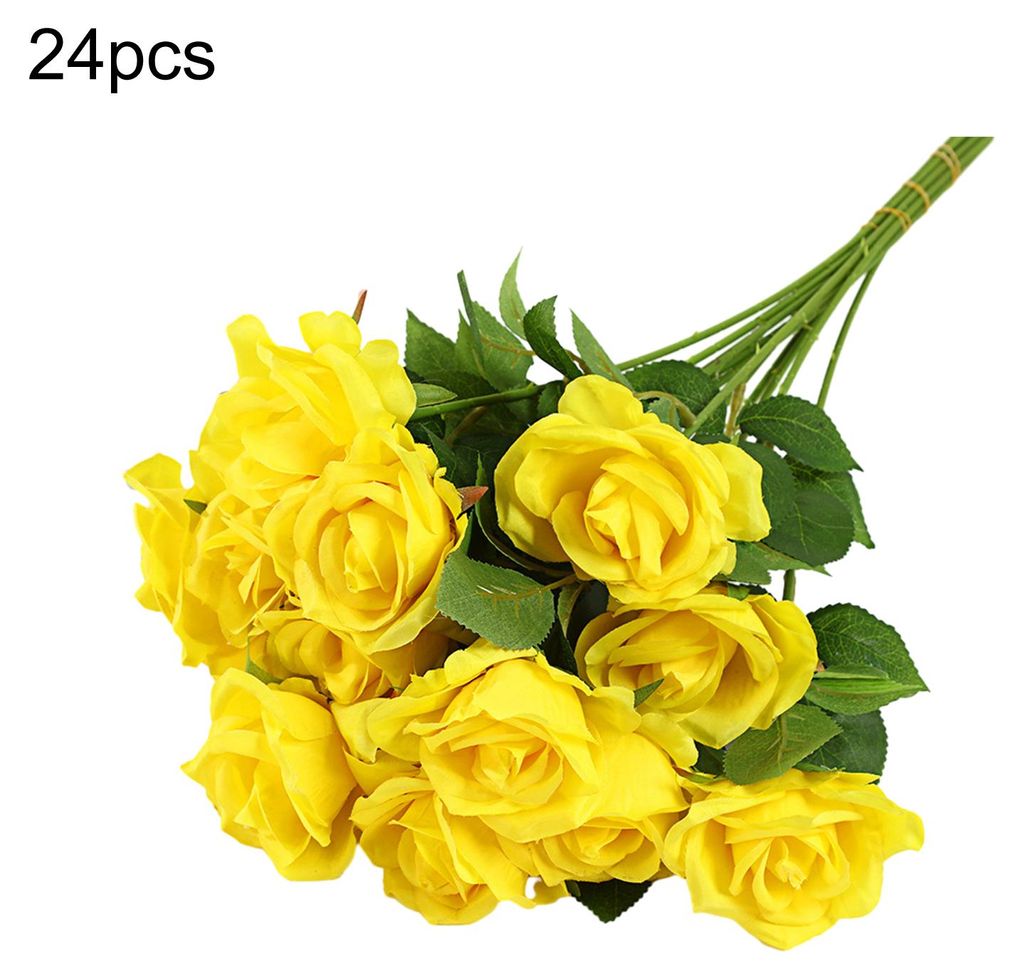 Künstlicher Rosenstrauß mit realistischem, langstieligem Kunstseidenrosen-Bouquet für Valentinstag, Heimdekoration, Hochzeit, Party, Tischdekora...
