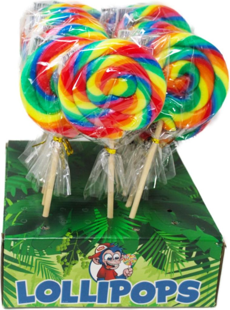 Rainbow Spiral Lolly großer Frucht Lutscher 20 Stück 80g Display
