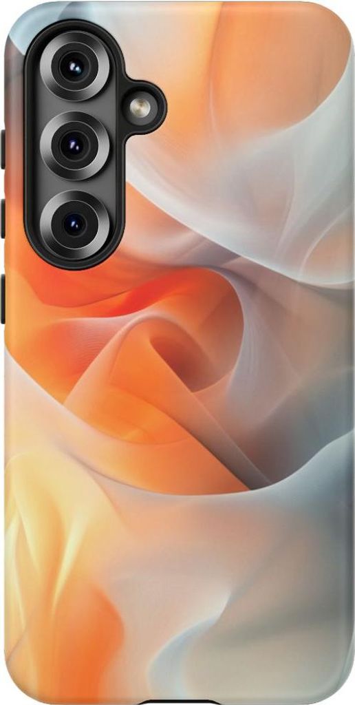 Abstraktes Orange-Grau – Handyhülle mit mattem Design Kompatibel mit Galaxy S25