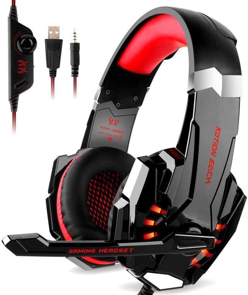 Kotion Each Gaming Headset G9000 mit Mikrofon für PS4 Xbox One PC