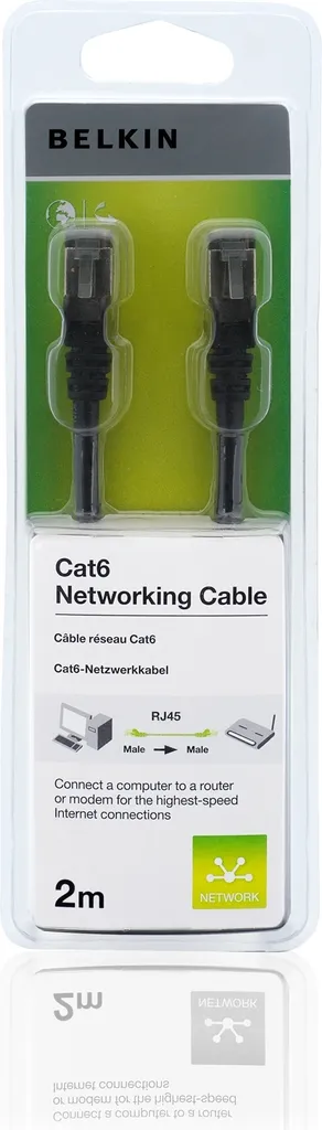Cavo Ethernet 2m CAT6 Belkin Nero - Per Smart TV e Streaming 4K Fluido
