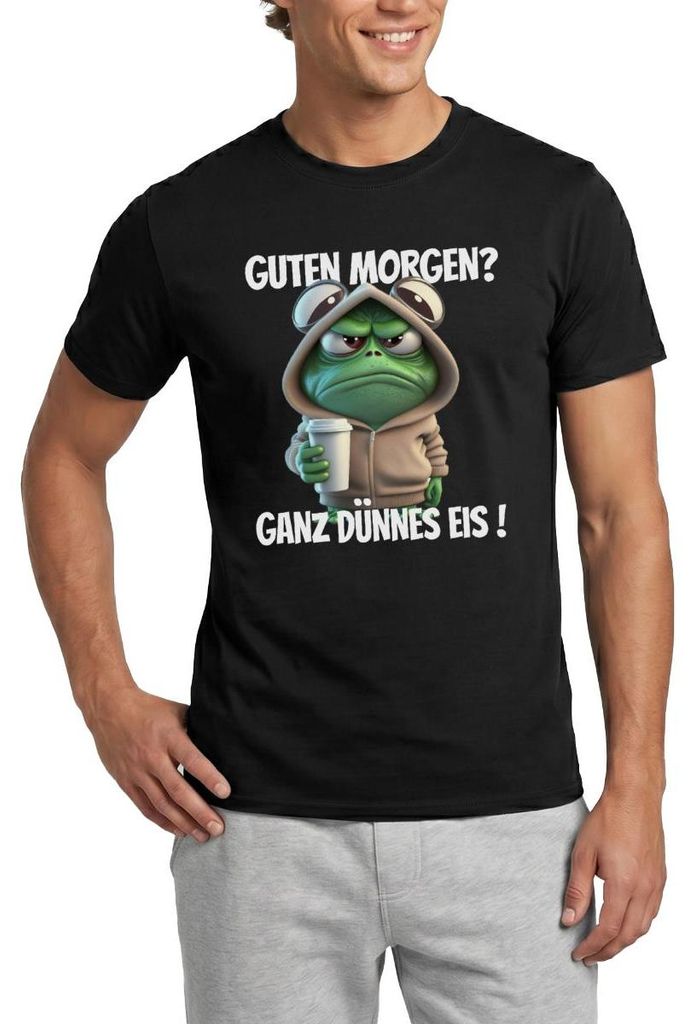 Spreadshirt Guten Morgen Ganz Dünnes Eis Männer T-Shirt, XL, Schwarz
