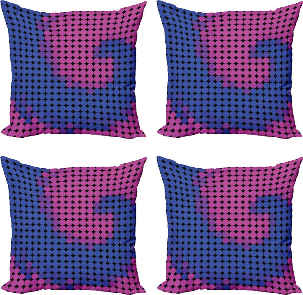 ABAKUHAUS Spiers Kissenbezug Set (4 Stück), moderne Spiral, Moderner Doppelseitiger Digitaldruck, 40 cm x 40 cm, Pink Blau