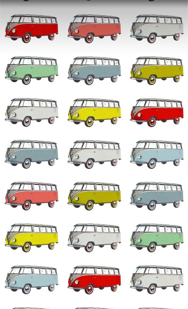 ESTAhome XXL-Vliestapete Vintage Volkswagen Transporter Gelb, Blau, Grau, Rot und Grün - 158713 - 50 x 900 cm