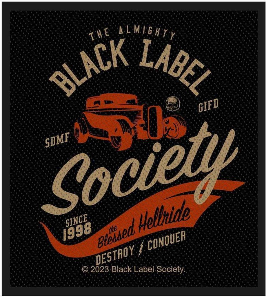 Black Label Society - Patch "The Blessed Hellride", gewebter Stoff RO9113 (Einheitsgröße) (Schwarz/Rot/Beige)