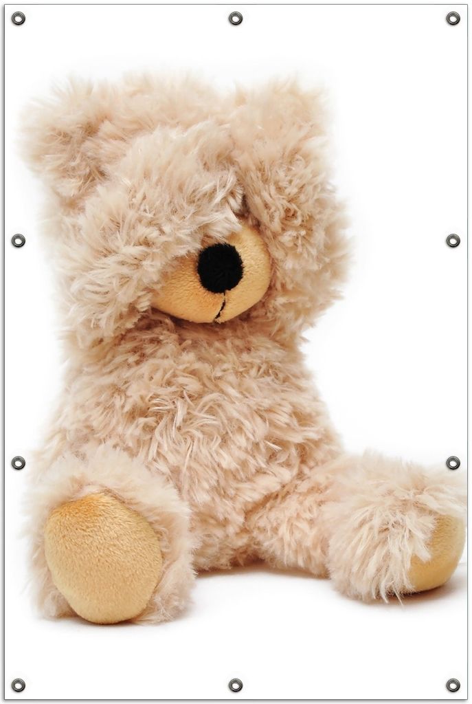 Wallario Outdoor-Poster für Garten oder Balkon, Motiv Süßer Teddybär, in ca. 100 x 150 cm