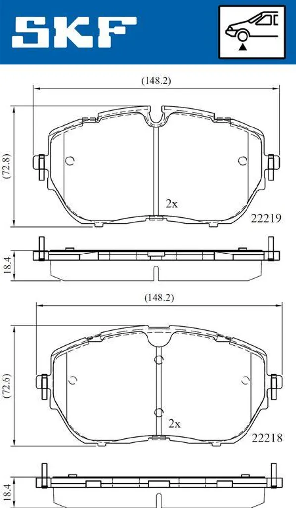 Jeu de Plaquettes de Frein à Disque SKF VKBP 80520 pour Peugeot 308 508
