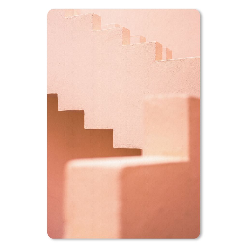 MuchoWow Mauspad Mousepad Architektur - Treppe - Pastell - Rosa 18x27 cm - Mousepads - Maus Mat - Pad - Mausunterlage