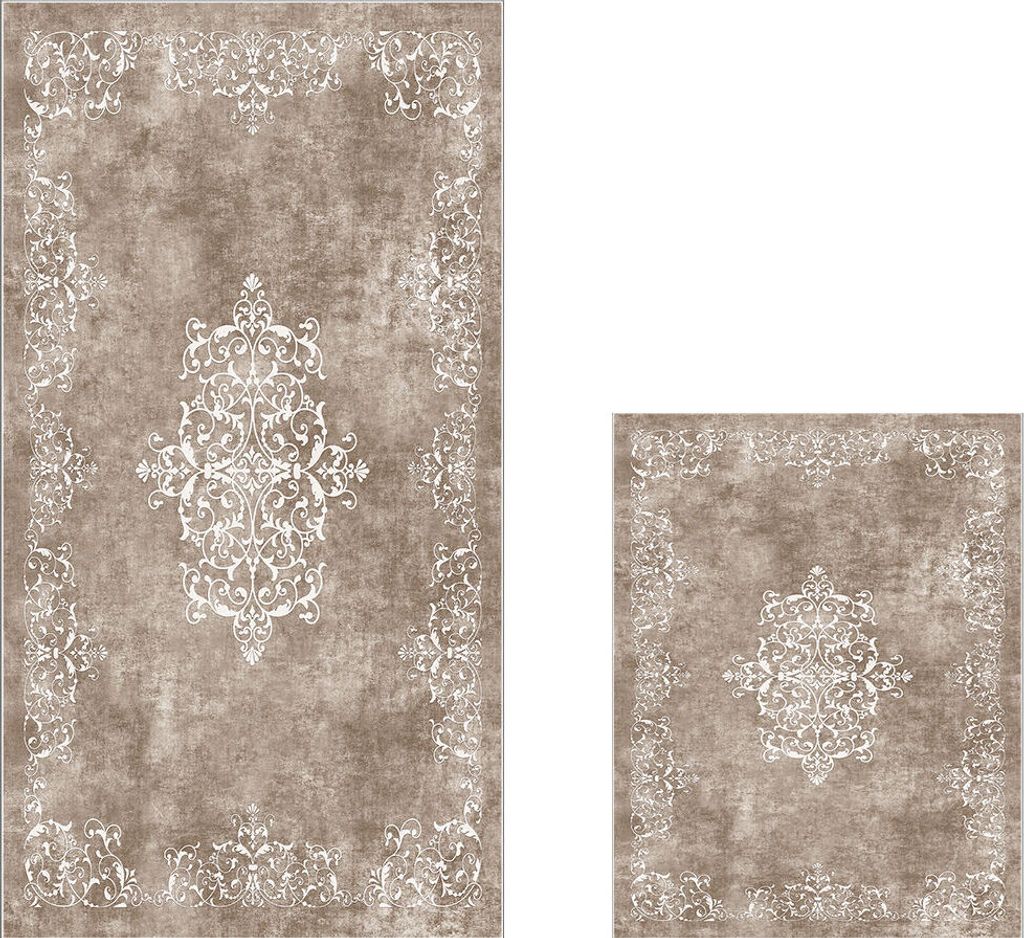 Tappeto da bagno, set di 2 pezzi 510616 - Beige, Beige, Immagine del prodotto 