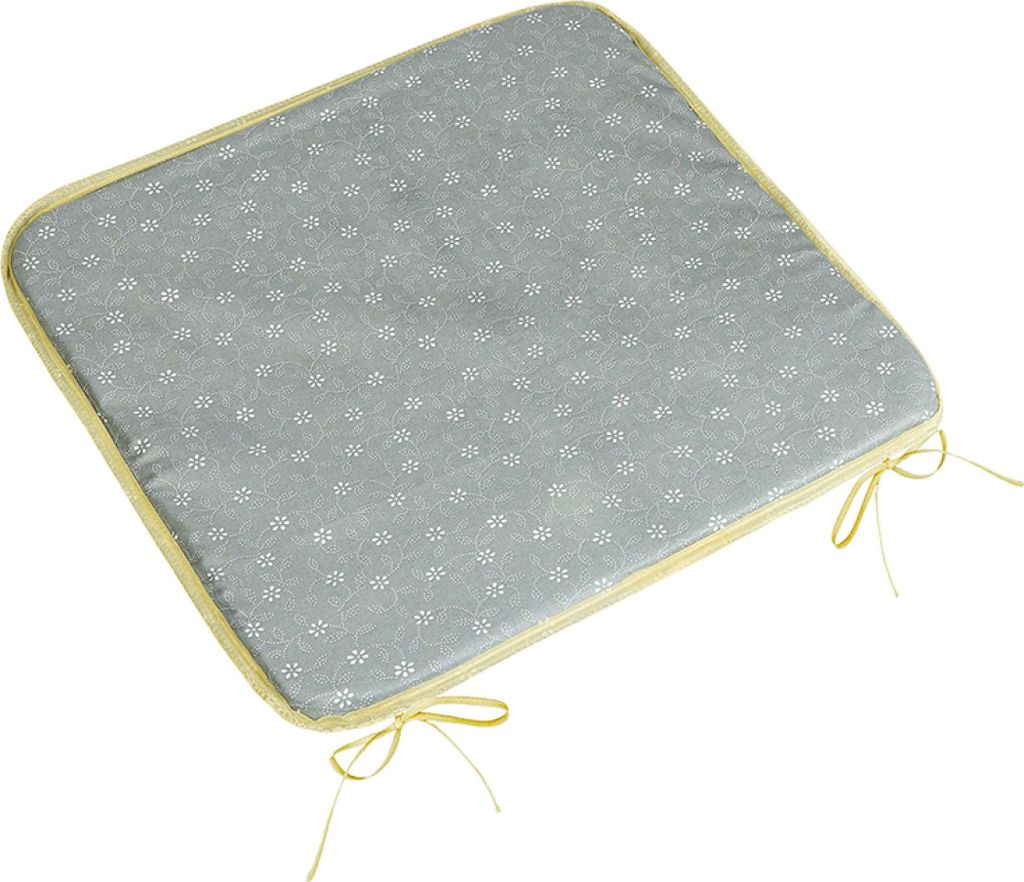 Sitzkissen Adele uni - 40x40 cm - Grau,Weiß
