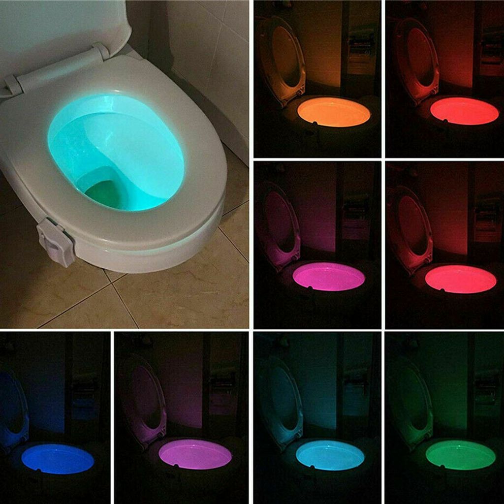 LED WC Badezimmer Nacht 16 Farbe Lampe Toiletten Bewegung Aktiviert Sensor Licht
