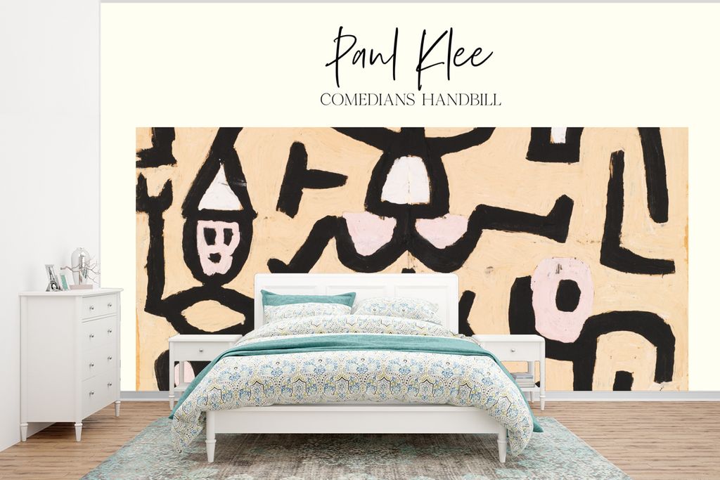 MuchoWow Fototapete für Wohnzimmer oder Schlafzimmer Wandtapete Vinyl Motivtapete Komödianten Handzettel - Paul Klee - Alte Meister - 295x220 c...