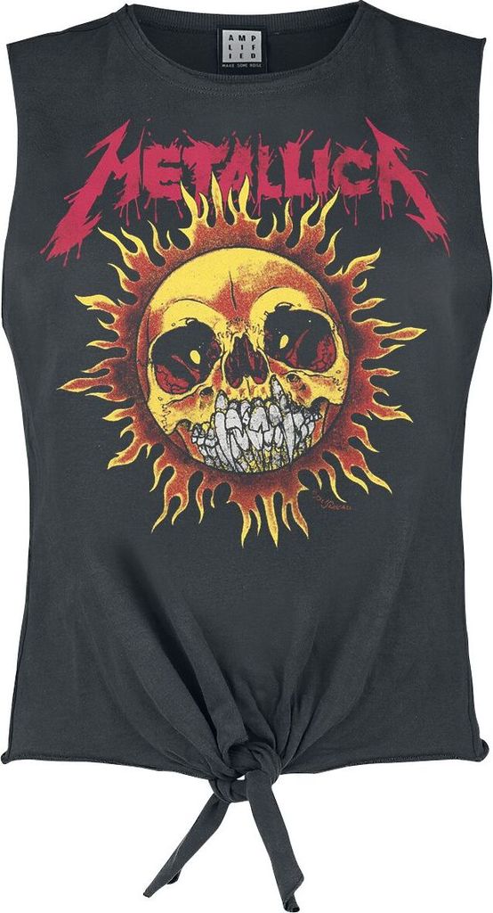 Metallica Top Damen Amplified Collection - Neon Sun charcoal M