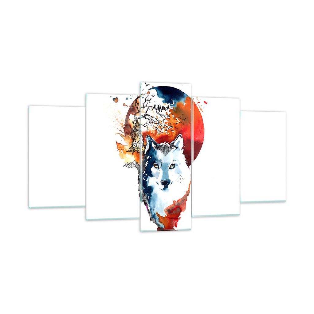 Bilder auf glas - Tierwelt Pelz Abbildung Mond - 160x85cm - Glasbilder - Wandbilder - Kunstdruck - zum Aufhängen bereit - Wanddekoration aus Glas ...
