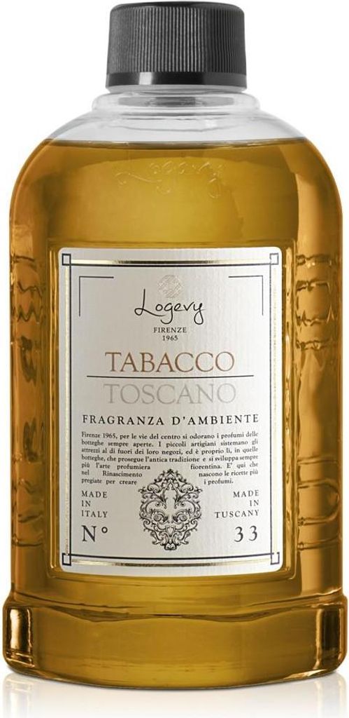Logevy – 500 ml Nachfüllpackung für Diffusoren Tabacco Toscano – Umhüllende Noten von Tabak und Tonkabohne