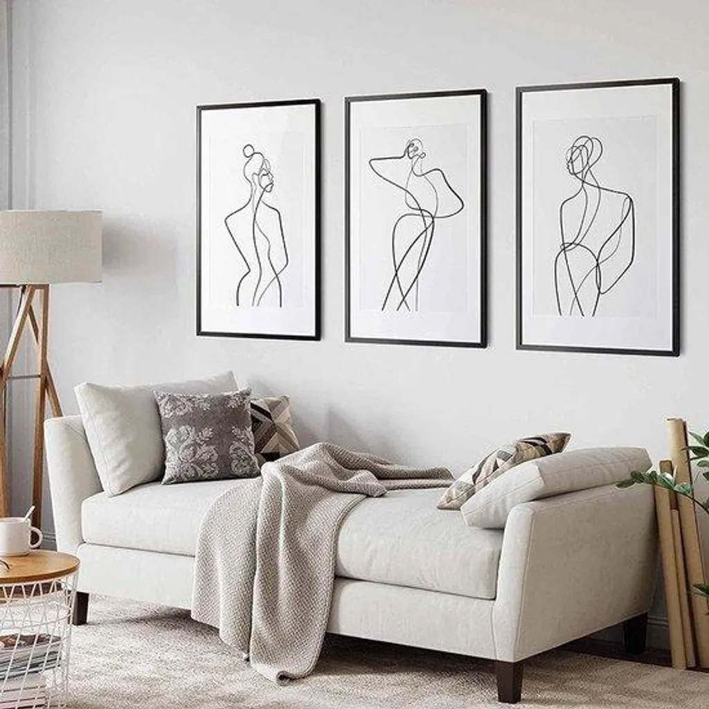 Décoration murale salon affiche femme minimaliste pour chambre moderne