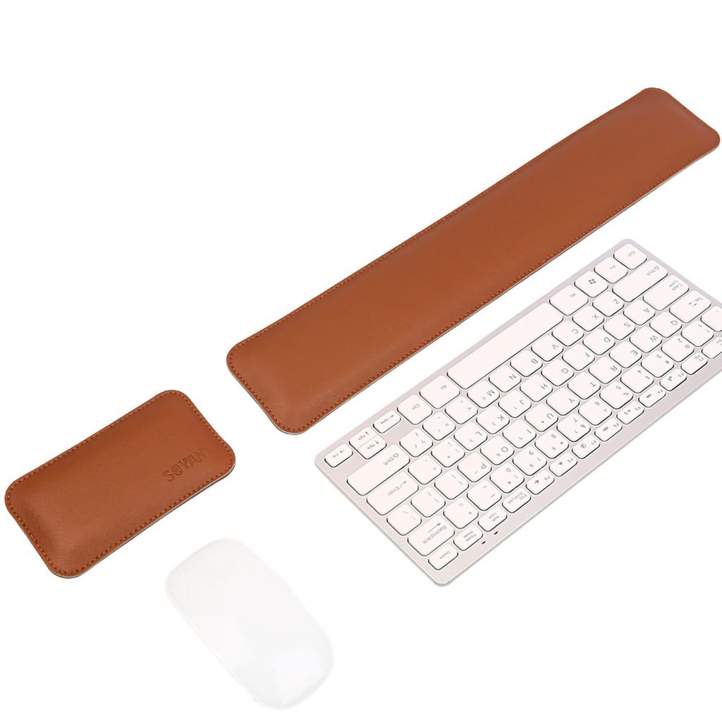 1 Set Maus Handgelenk Ruhe ergonomisch superweiches doppelseitiges Kunstleder langsamer Rückprall Schmerz Relief Nicht-Schlupf-Computer Maus Tasta...