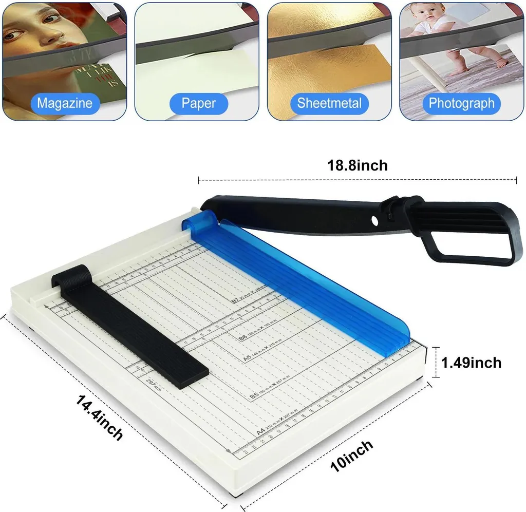 Massicot A4 à levier robuste capacité 15 feuilles pour artisans