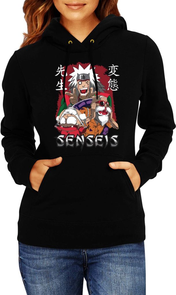 Damen Kapuzenpullover Japan Anime Manga Anime Sensei Anime Jiraya Master Roshi, Lady S / Schwarz