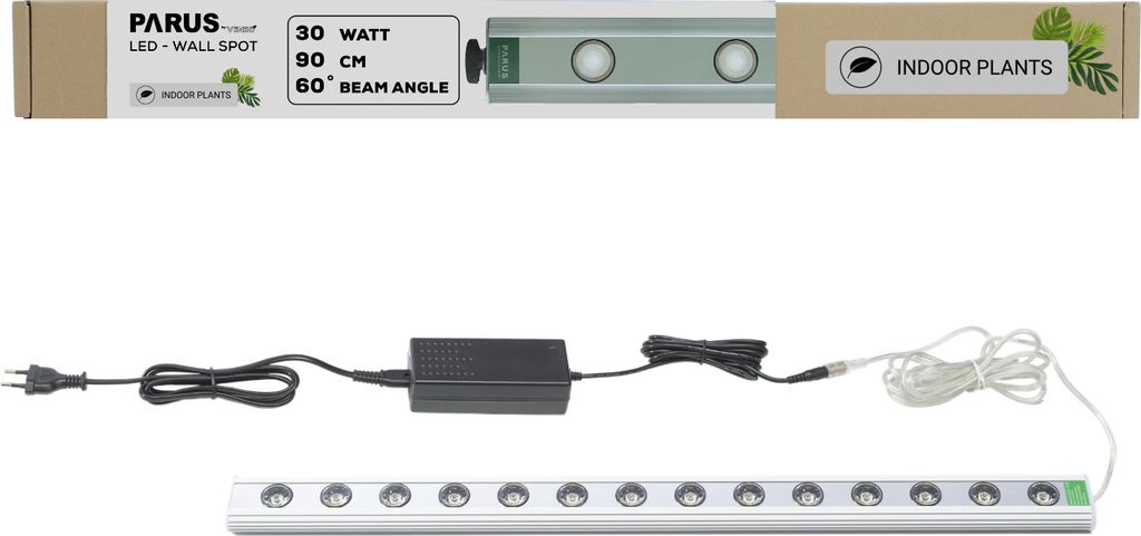 Parus by Venso Wall Spot 90cm, Abstrahlwinkel 60°, LED Wachstumslampe, Grow Light für Zimmerpflanzen und Grünpflanzen, Fassaden- und Wandbegrünung