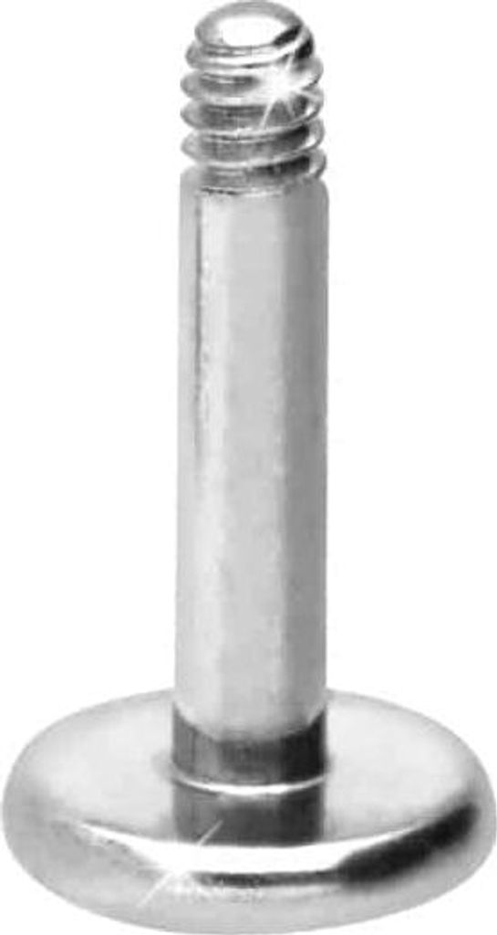 Ohrpiercing, Nasenpiercing Titan Labret ohne Kugel WeißGold Stablänge: 5mm | Stabstärke: 1,2mm
