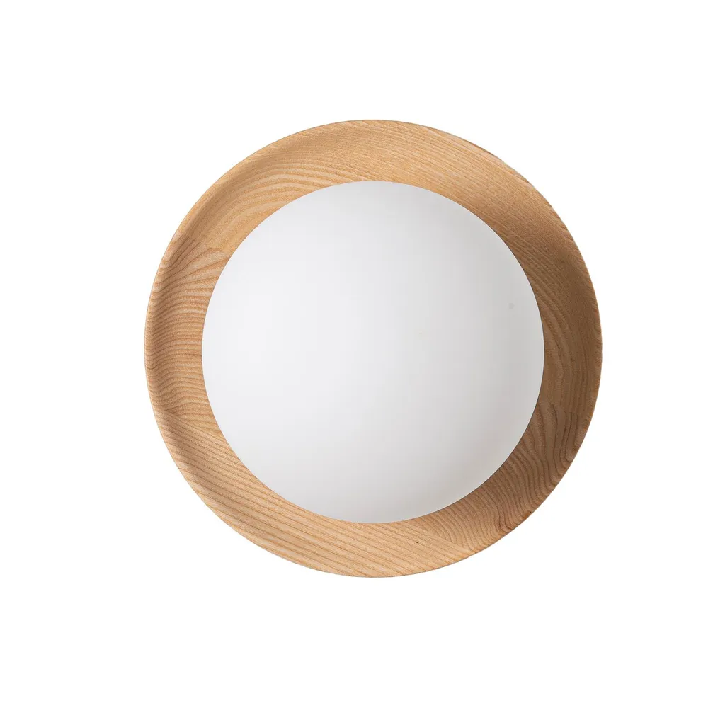 Luminaire Mural Design Wabi-Sabi en Bois Naturel Polaris Diamètre 21cm