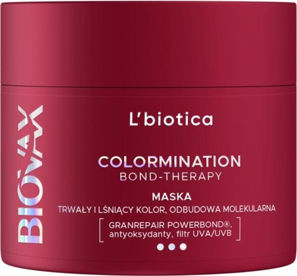 L'BIOTICA Biovax Colormination Bond Therapy Reparaturmaske für coloriertes Haar 200 ml