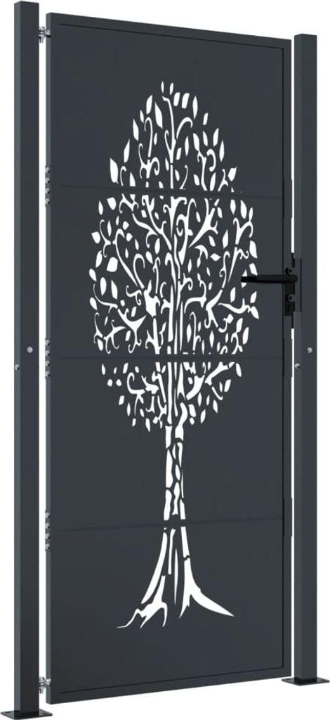 vidaXL Zahradní brána antracit 100x200 cm ocelový design Obrázek produktu 