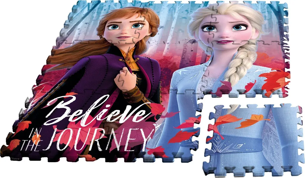 Tapis éducatif La Reine Des Neiges – Puzzle 12 Pièces, 70x50 Cm, Apprendre Formes Et Couleurs, Fabriqué En Italie, Dès 2 Ans