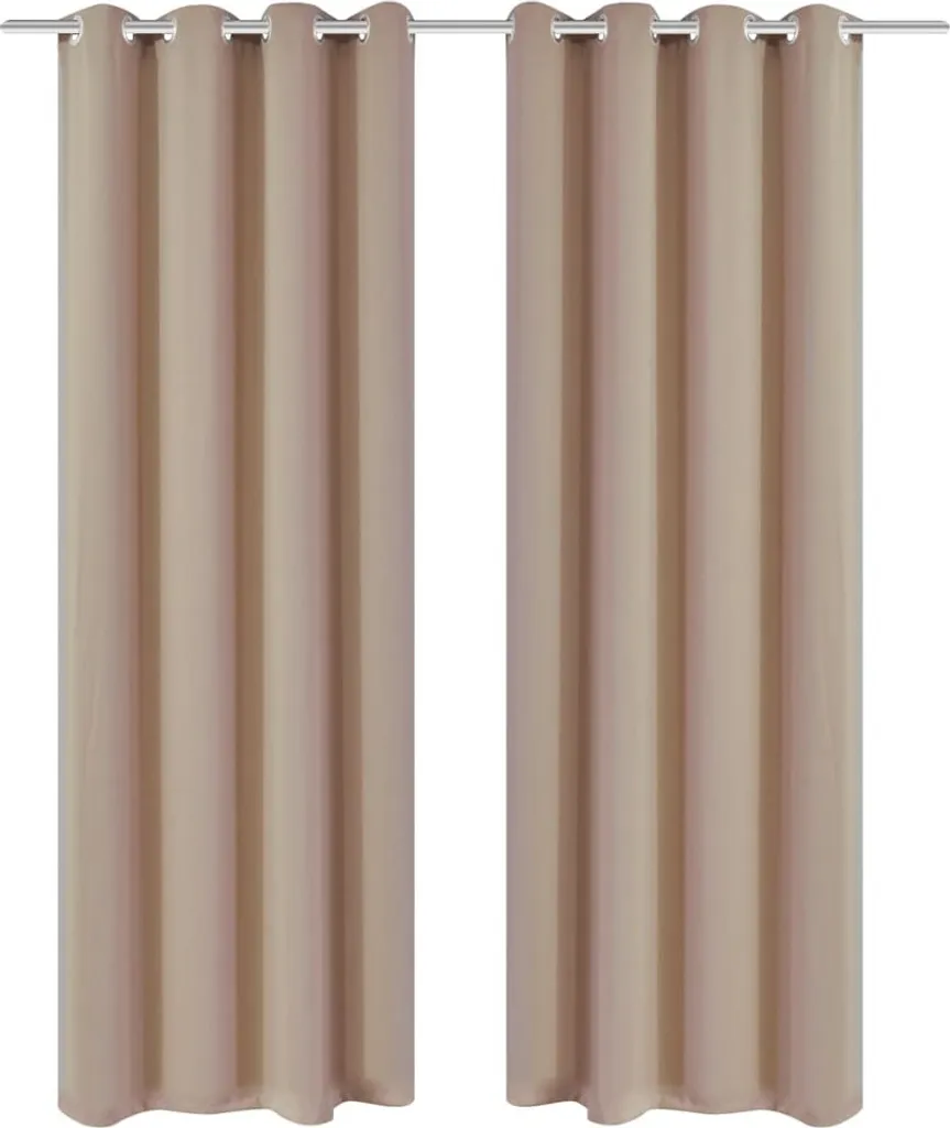 Rideaux occultants contre la lumière et chaleur 135x175 cm Crème 2 pcs